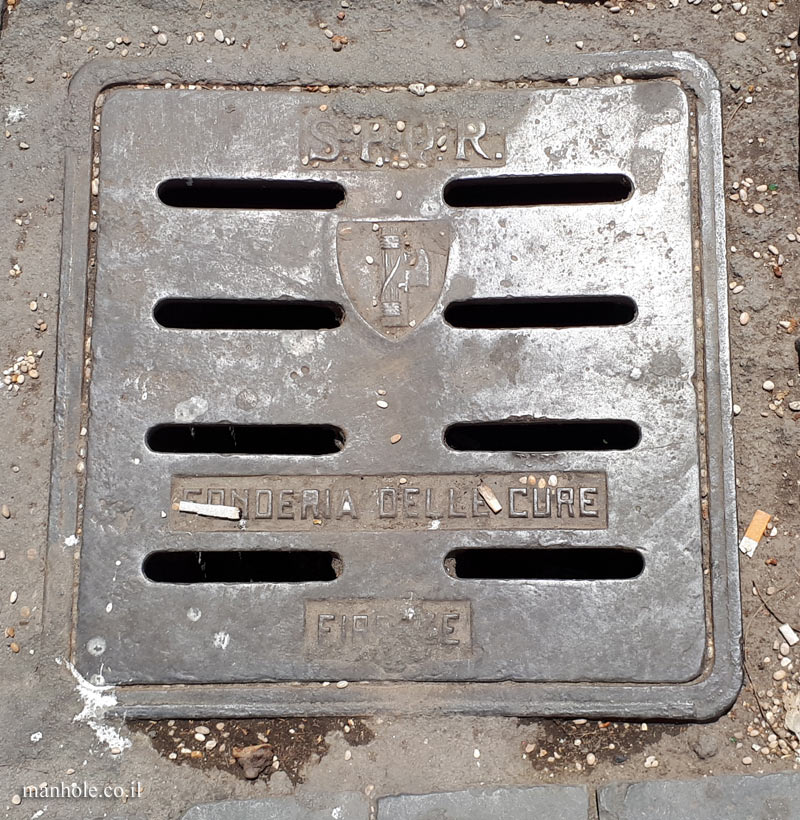 Rome - SPQR - A drain cover with the symbol of the Fascist party
