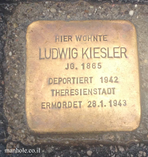Salzburg - "Stumbling stone" - a memorial plaque in the house of Ludwig Kiesler