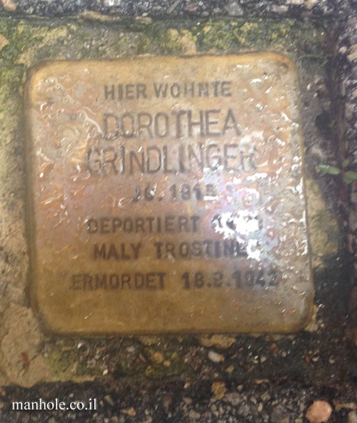 Salzburg - "Stumbling stone" - a memorial plaque in the  DOROTHEA GRINDLINGER house