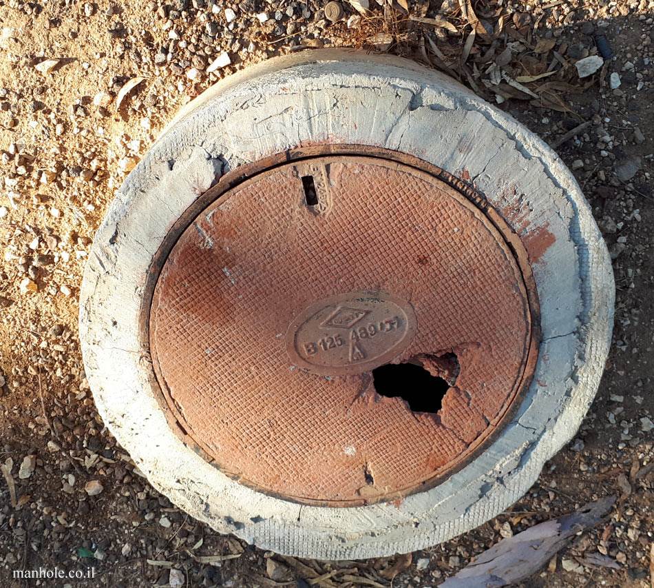 Tel Aviv - Yarkon Park - Colorful round concrete manhole cover