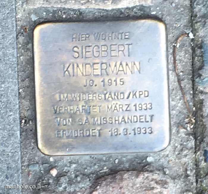 Berlin - "Stumbling stone" - a memorial plaque in the Siegbert Kindermann house