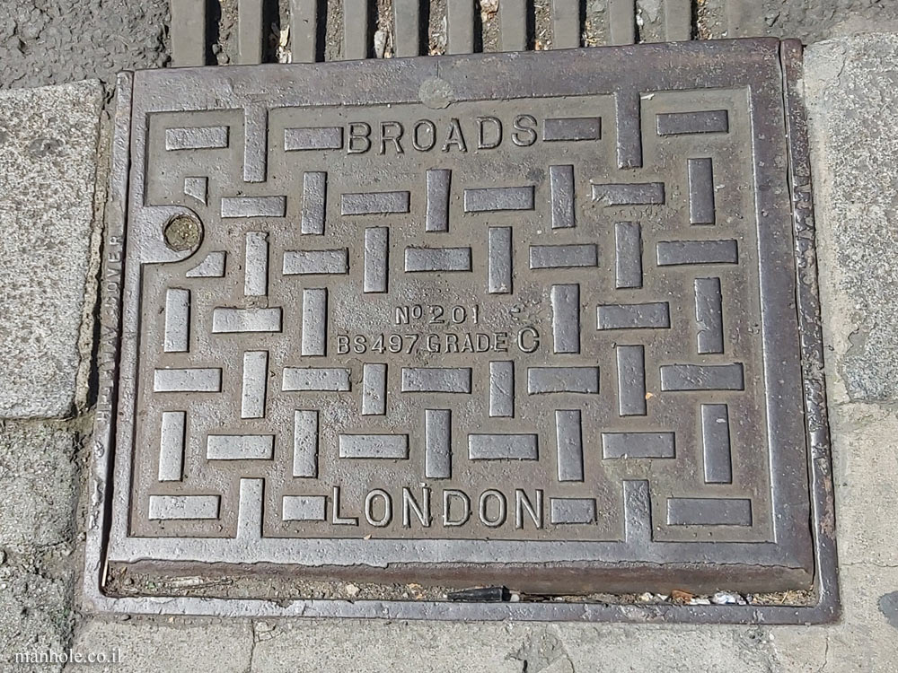 London - A lid with a background of horizontal and vertical short lines