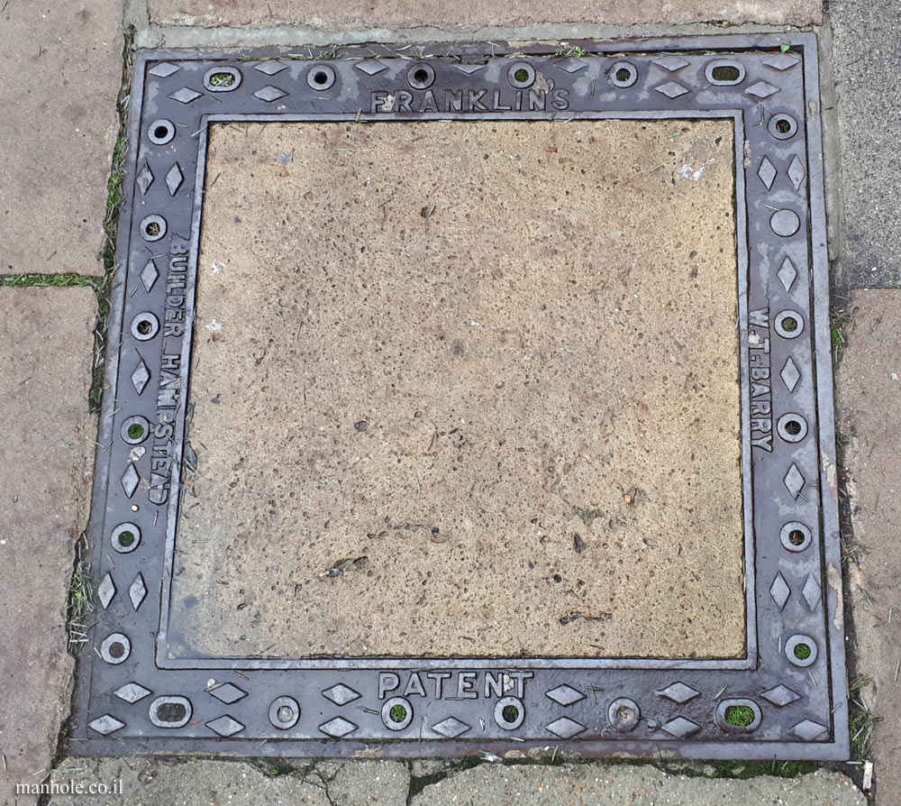 London - Hampstead - Large concrete cover with ornate frame