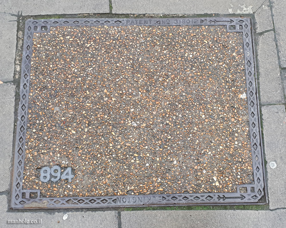 London - Concrete cover with a thin decorated frame